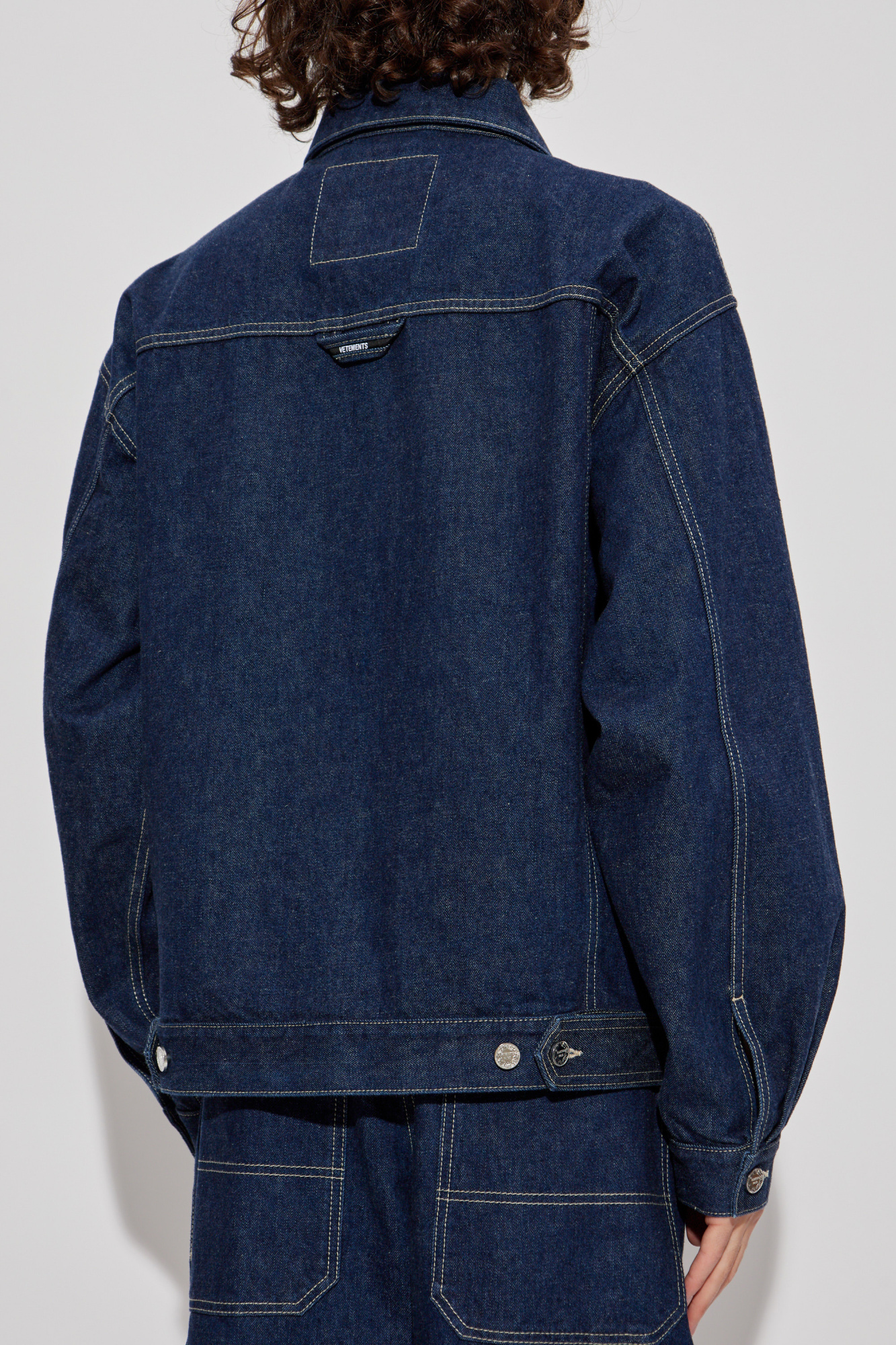 ジャケット VETEMENTS Slate Polyester Down Jacket Vetements Women Slate Polyester Down Jacket In Black | ModeSens